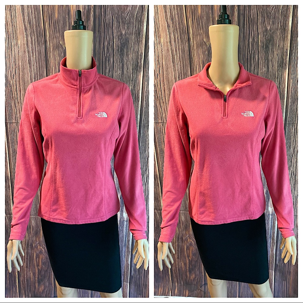 The North Face size small hot pink long sleeve fleece pull over jacket